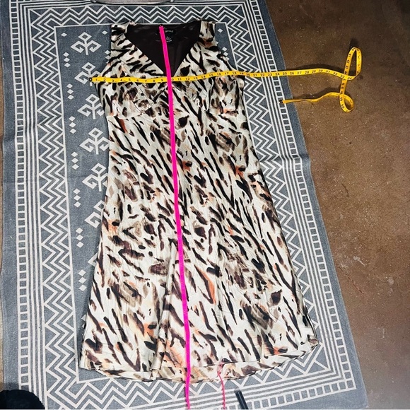 Lane Bryant vtg animal print Sleeveless Sheath 100% silk Dress 14 - Picture 6 of 8
